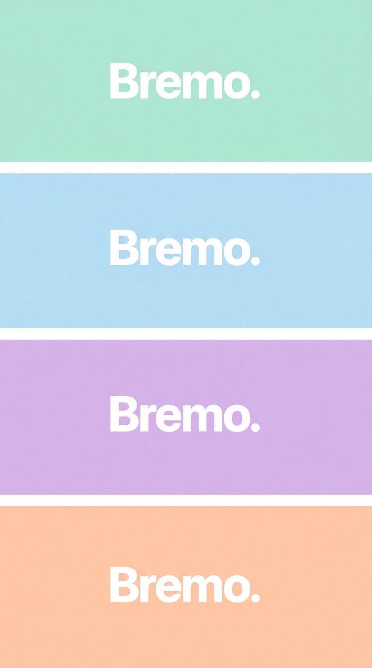 Bremo wordmark on stacked pastel colour blocks